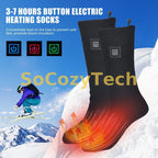 1/2/3Pair Winter Heated Socks Anti Slip Battery Powered Cold-Proof Skiing Sock Heating Warm Long Socks For Outdoor Skiing Hiking Socosytech