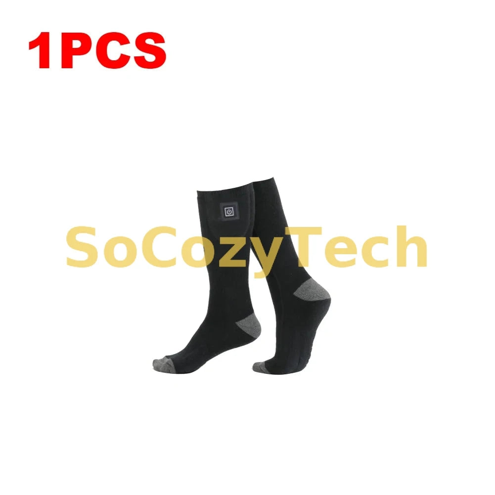 1/2/3Pair Winter Heated Socks Anti Slip Battery Powered Cold-Proof Skiing Sock Heating Warm Long Socks For Outdoor Skiing Hiking Socosytech