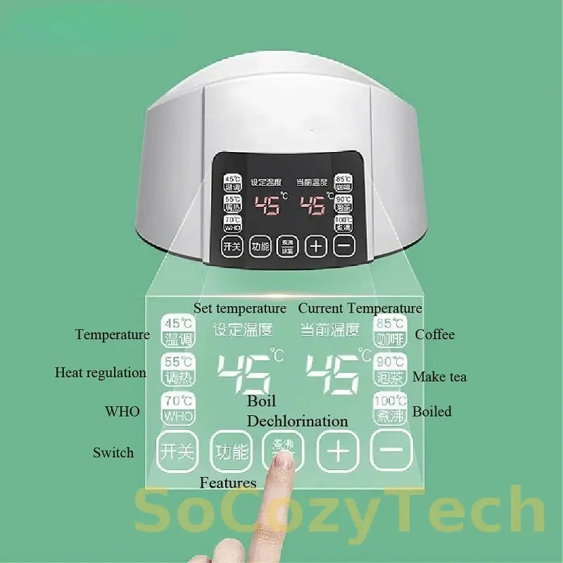 1.2L Infant Thermostatic Milk Regulator Kettle Hot Water Smart Insulation Pot Automatic Milk Warming Warm Milk Milk Powder GL41 Socosytech