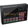 1080p60 4 Channel Camera Live Streaming Video Switcher with Screen Video Capture Card Mic Line in Audio Mixing Video Recording Socosytech