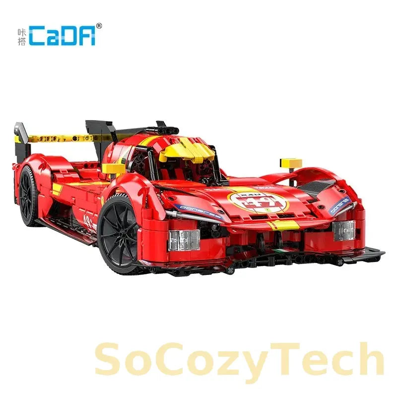 1518Pcs 1:10 Cada MOC City Remote Control Flame Racing Car Model Building Blocks RC V6 Sports Vehicle Bricks Toys Festival Gifts Socosytech