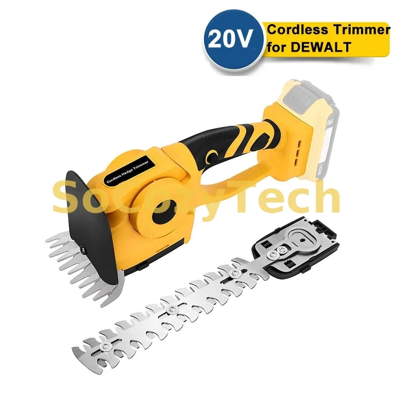 2-in-1 Cordless Hedge Trimmer Grass Shear Multi-angle Cutting Long Running Time for DEWALT 20V Socosytech