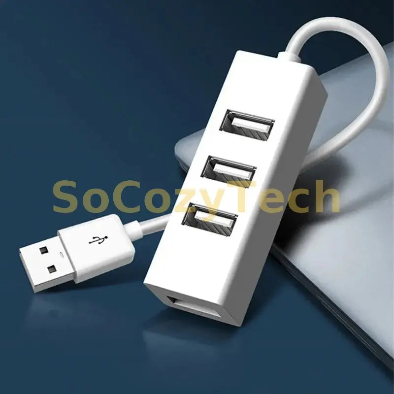 4 in 1 USB 2.0 Hub Multi USB Splitter Power Adapter High Speed 4 Port All In One For PC Windows Computer Accessories Socosytech