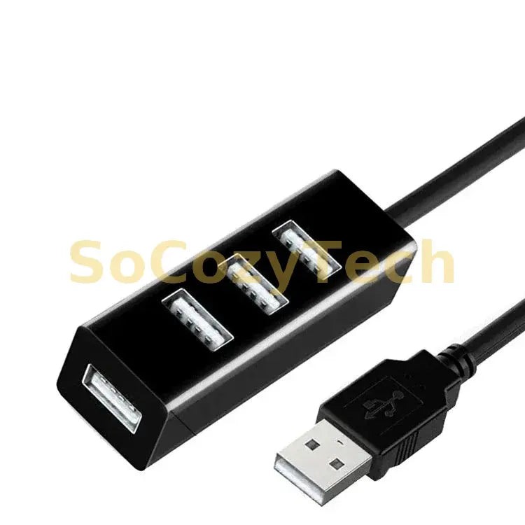 4 in 1 USB 2.0 Hub Multi USB Splitter Power Adapter High Speed 4 Port All In One For PC Windows Computer Accessories Socosytech