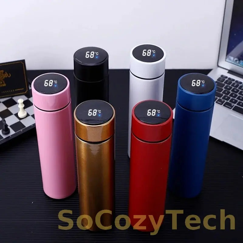 500ML Smart Thermos Water Bottle Stainless Steel Insulation Touch Intelligent Temperature Display Vacuum Flasks Cup Digital Mug Socosytech