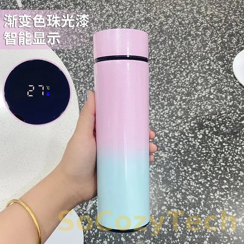 500ML Smart Thermos Water Bottle Stainless Steel Insulation Touch Intelligent Temperature Display Vacuum Flasks Cup Digital Mug Socosytech