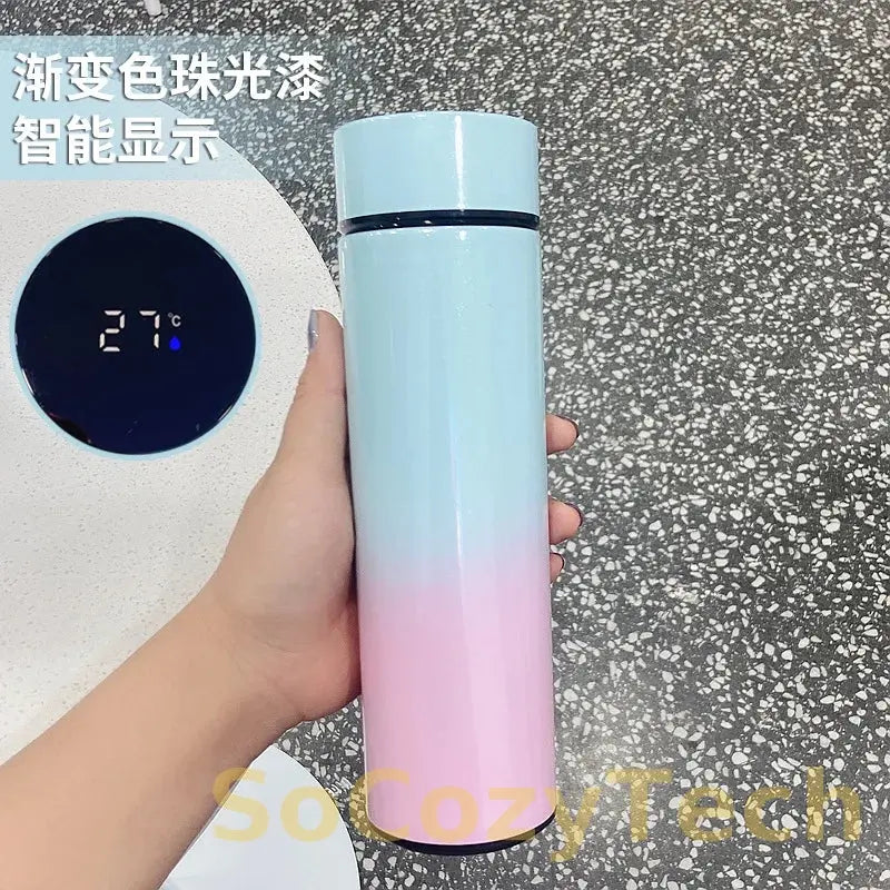 500ML Smart Thermos Water Bottle Stainless Steel Insulation Touch Intelligent Temperature Display Vacuum Flasks Cup Digital Mug Socosytech