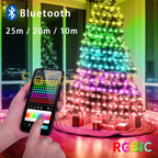 5V USB RGBIC Fairy String Light 25/20/10M Christmas Light With Bluetooth APP and Remote control For Xmas tree Garland Decoration Socosytech