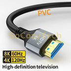 8K HDMI Cable High Speed Hdmi Cables Braided Nylon & Gold Connectors HDMI2.1 4K @ 120Hz 8K@60Hz for Laptop PS5 Xbox HDTV Socosytech