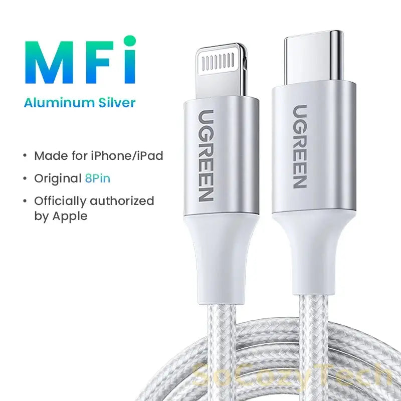 UGREEN MFi 20W PD USB C to Lightning Cable for iPhone 14 13 12 Pro Max Fast Charging Type C Cable for iPhone for iPad Socosytech