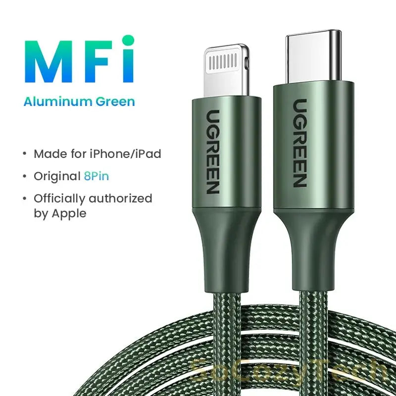 UGREEN MFi 20W PD USB C to Lightning Cable for iPhone 14 13 12 Pro Max Fast Charging Type C Cable for iPhone for iPad Socosytech