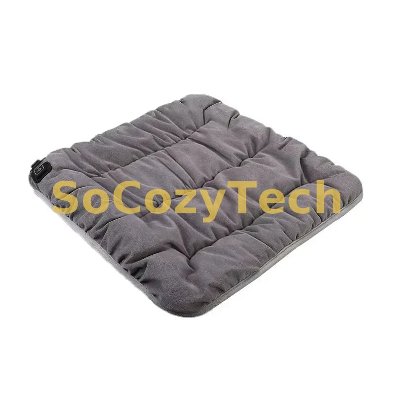 Adjustable Temperature Graphene Seat Cushion Car Winter Plush Seat Cushion 12V Universal Warm USB Electric Heating Seat Cushion Socosytech