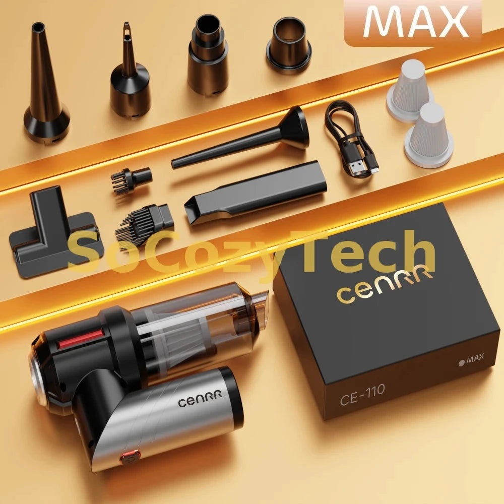 Aspirateur Portable Puissant – Nettoyage Voiture & Maison – Filtre HEPA Socosytech