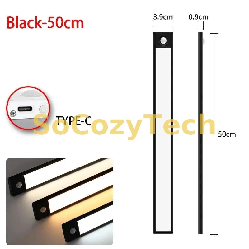 Barre LED à Détection de Mouvement – Rechargeable USB (Placard / Cuisine / Chambre) Socosytech