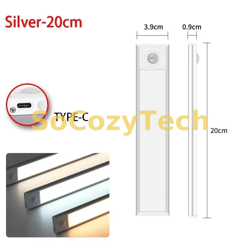 Barre LED à Détection de Mouvement – Rechargeable USB (Placard / Cuisine / Chambre) Socosytech