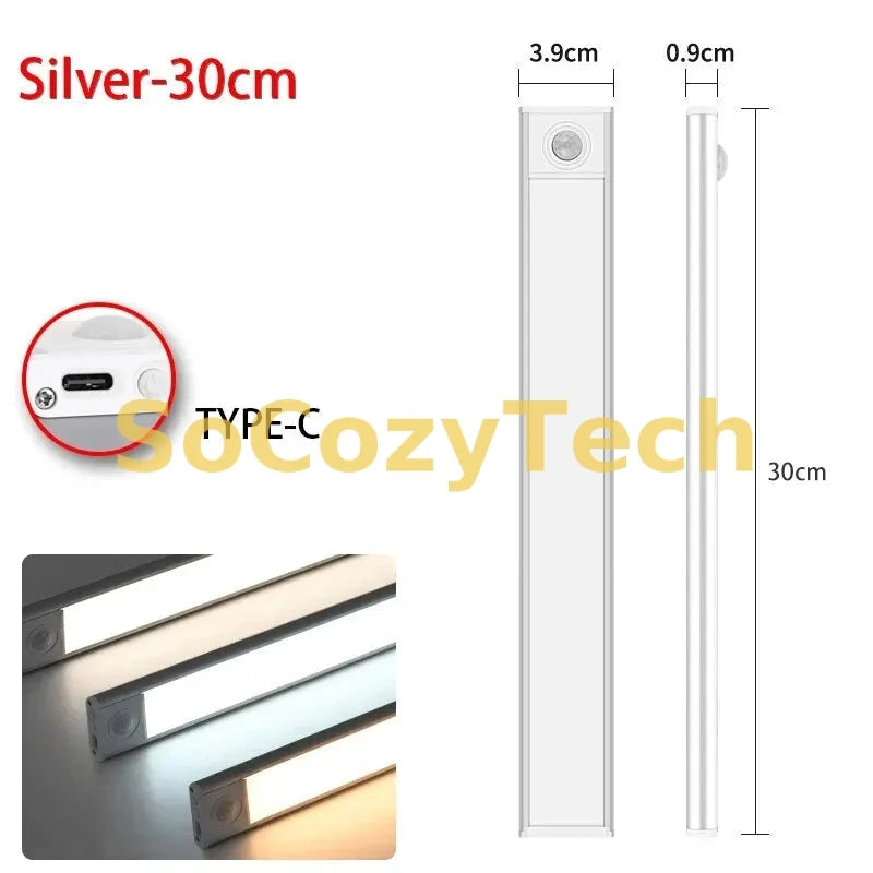 Barre LED à Détection de Mouvement – Rechargeable USB (Placard / Cuisine / Chambre) Socosytech