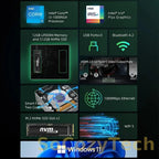 Bmax B6 Plus Mini Pc Intel I3-1000Ng4 Windows 11 Pc 12Gb Ddr4 Ram 512Gb Nvme Ssd Wifi 5 USB 3.0 USB * 3 HDMI * 2 Bluetooth4.2 Socosytech