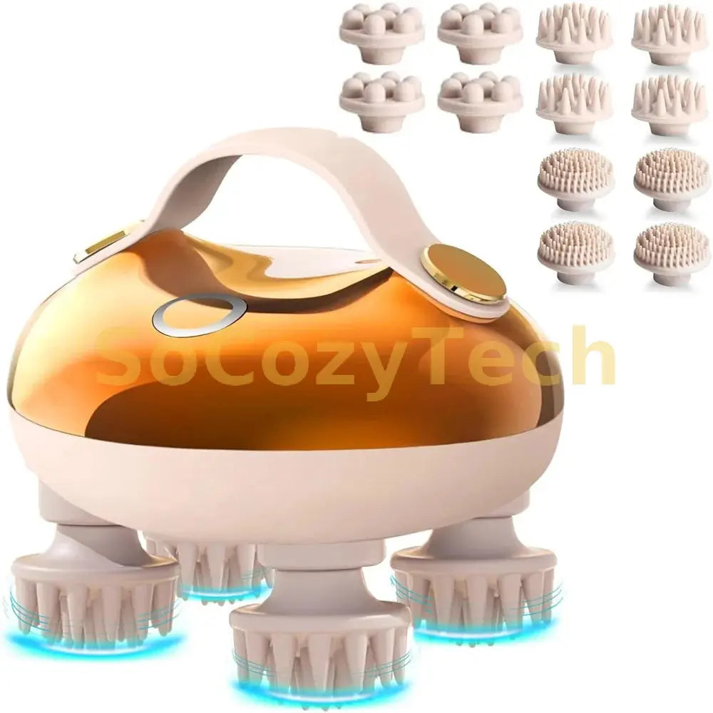 Brosse de Massage Cuir Chevelu Électrique – Relaxation & Stimulation Capillaire Socosytech