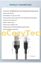 Câble USB-C 6A – Charge Ultra-Rapide & Tressage Renforcé (3m à 8m) SoCozyTech