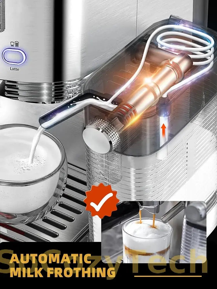 Cafelffe 3in1 Automatic Coffee machine cafeteria Cappuccino Latte Espresso maker Fully Automatic Milk Froth Stainless Steels Socosytech