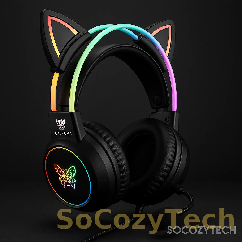 Casque Gaming RGB ONIKUMA X15 Pro – Micro Flexible & LED Cat Ear Socosytech