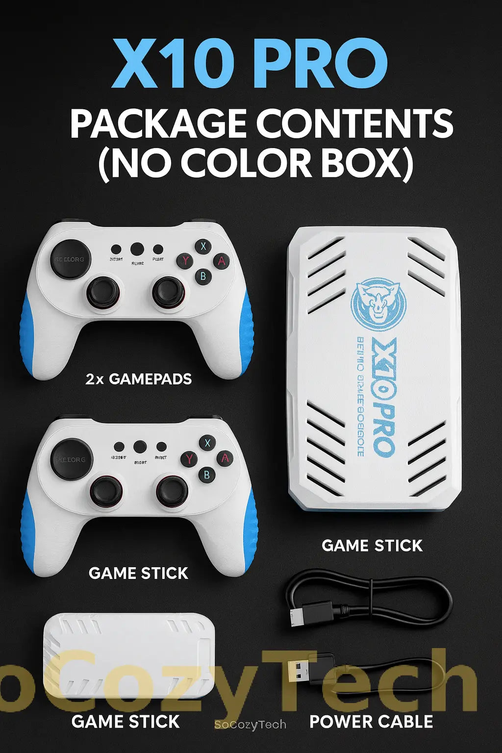 Console TV Rétro X10 Pro – 50 000 Jeux, 4K, 128 Go + 2 Manettes Socosytech