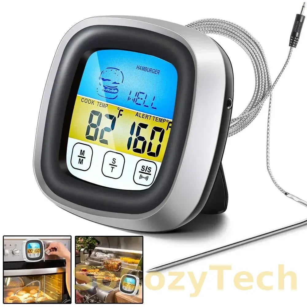 Digital Kitchen Thermometer Probe Touch Screen Meat Barbecue Food Temperature Measure Tool Steak BBQ Timer Cooking Tools 1PC Socosytech