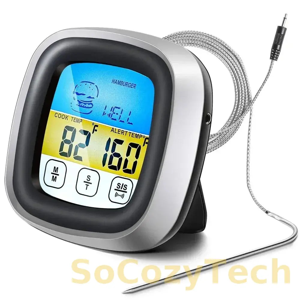 Digital Kitchen Thermometer Probe Touch Screen Meat Barbecue Food Temperature Measure Tool Steak BBQ Timer Cooking Tools 1PC Socosytech