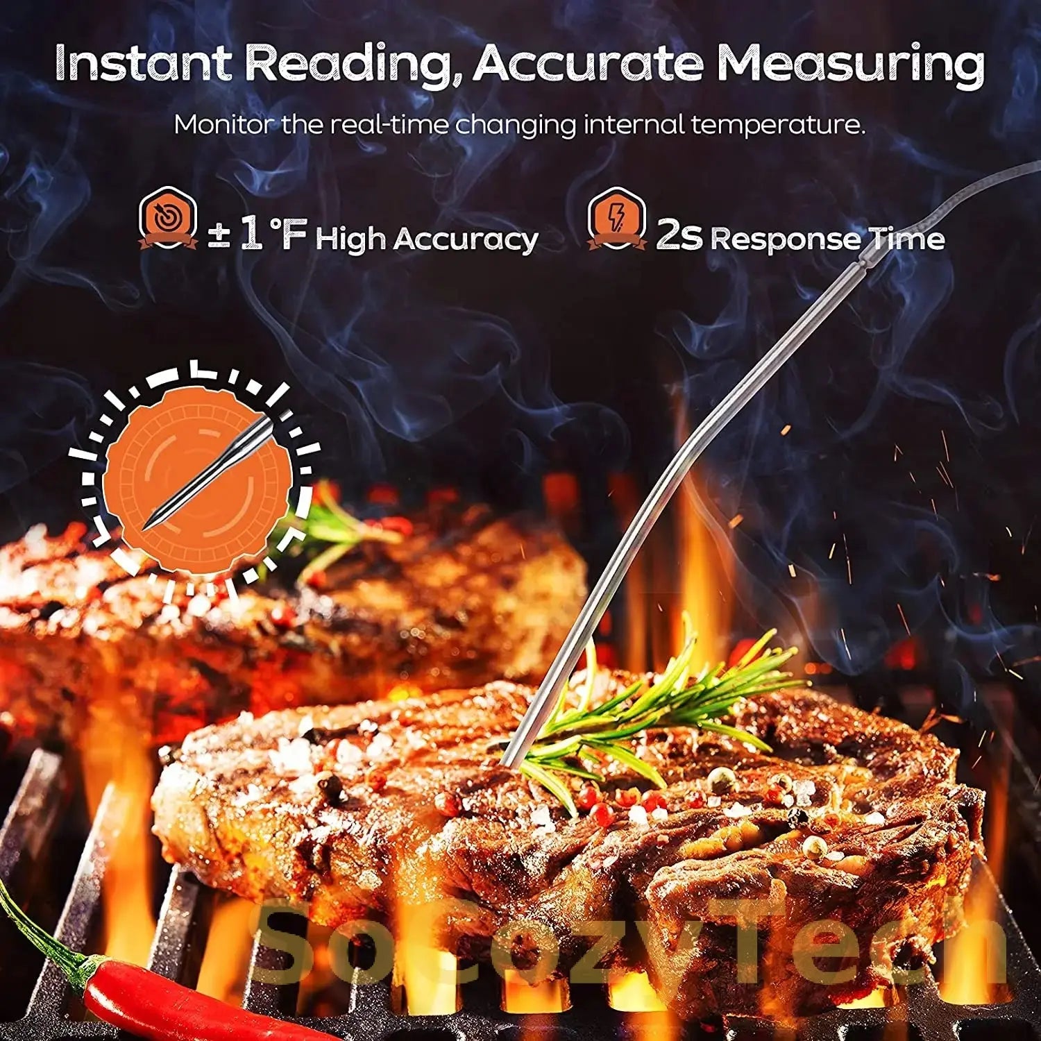 Digital Meat Kitchen Thermometer Stainless Waterproof Meat Temperature  Thermometre Probe Oven Cooking BBQ Temperature Meter Socosytech