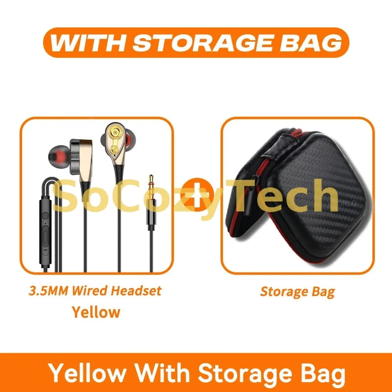 🎧 Écouteurs filaires double bobine – Son 3D Surround & Basses puissantes avec micro intégré SoCozyTech