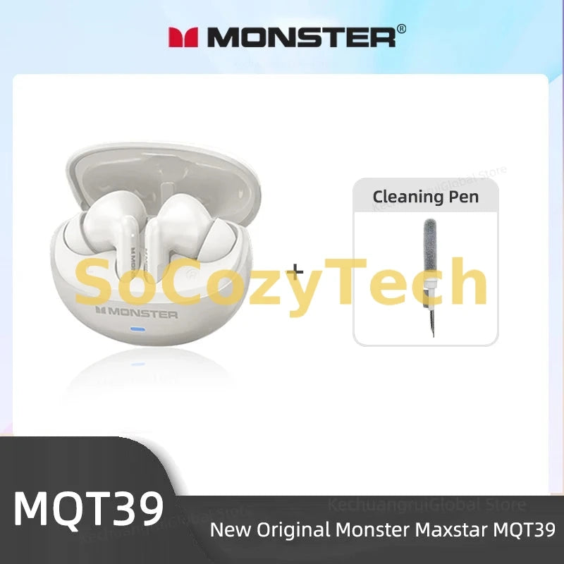 🎧 Écouteurs sans fil Monster MQT39 – Bluetooth 5.3, Son HiFi & Réduction de bruit active SoCozyTech