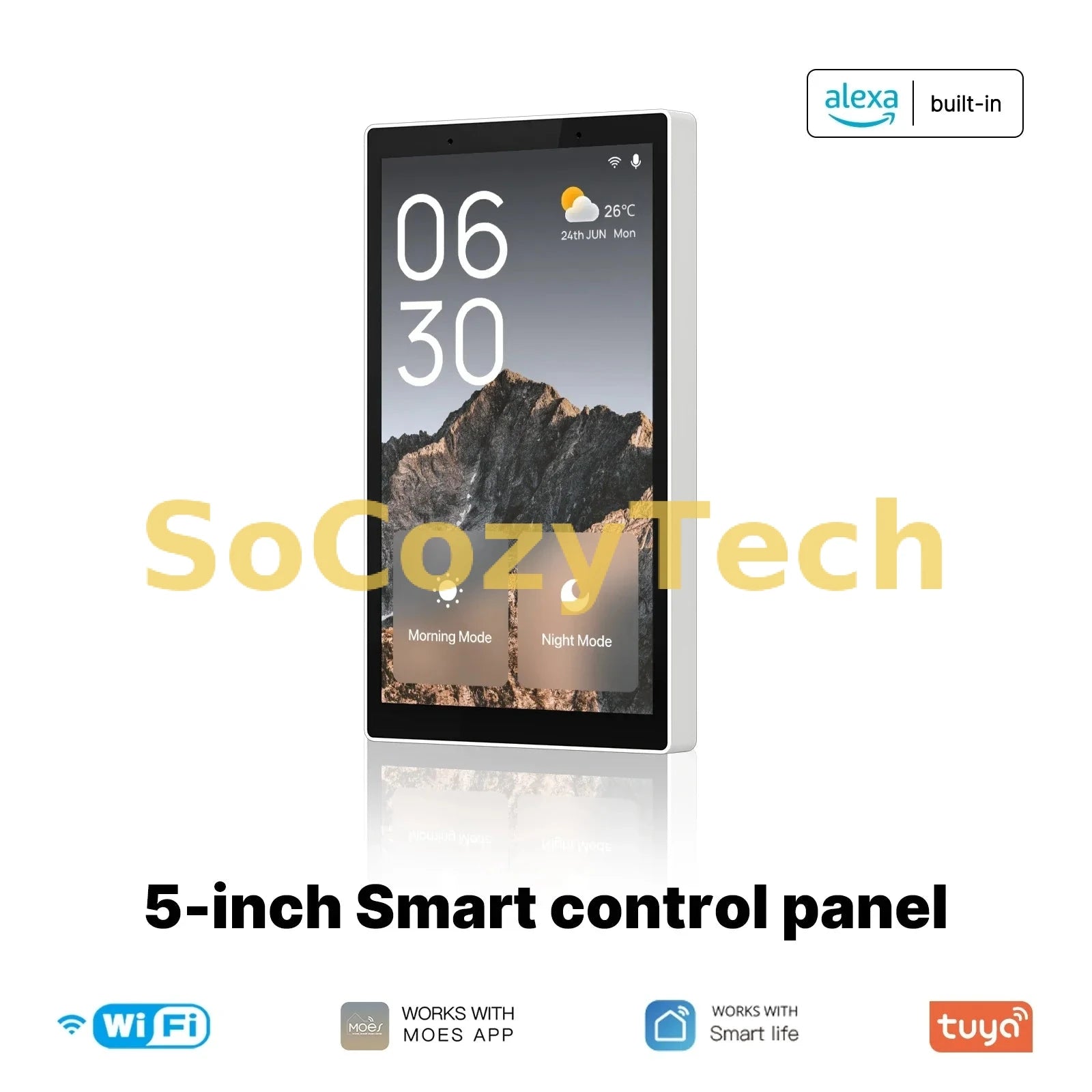 Écran de Contrôle Intelligent MOES 5" WiFi & ZigBee – Panneau Tactile avec Alexa Intégrée, Passerelle ZigBee et Gestion Domotique Tuya Smart Life Socosytech