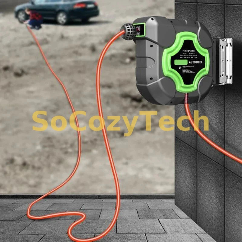 Enrouleur Automatique Tuyau à Air – Atelier & Compresseur (20 m) Socosytech