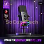 FIFINE USB/XLR Dynamic Microphone with Touch Mute Button,Headphone jack,I/O Controls,for PC PS5/4 mixer,Gaming MIC Ampligame AM8 Socosytech