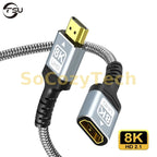 FSU 8K HDMI-compatible Extender cable,Male to Female Adapter,4K@120Hz 8K@60Hz 2.1 48Gbps,Compatible with PS5,PS4,TV PC,Blu-ray Socosytech