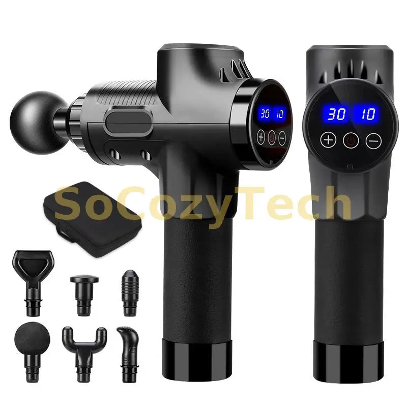 Fascial Massage Gun Electric Percussion Pistol Massager Body Neck Back Deep Tissue Muscle Relaxation Pain Relief Fitness Socosytech