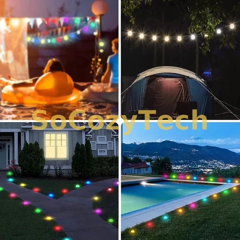 Guirlande Solaire Connectée RGB 25 LED – Contrôle via Application Mobile – Éclairage Extérieur Intelligent SoCozyTech SoCozyTech