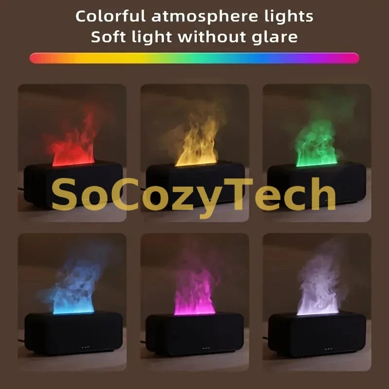 Humidificateur LED Effet Flamme – Brumisation & Aromathérapie USB Socosytech