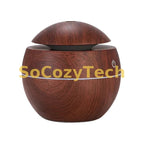 Humidificateur d’Air Sphérique Effet Bois – Diffuseur d’Huiles Essentielles USB & Purificateur d’Air SoCozyTech
