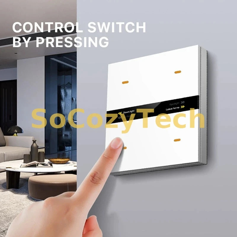 Interrupteur Intelligent ZigBee Tuya – Panneau Tactile Multifonction avec Scènes Personnalisables et Contrôle d’Éclairage Smart Life SoCozyTech