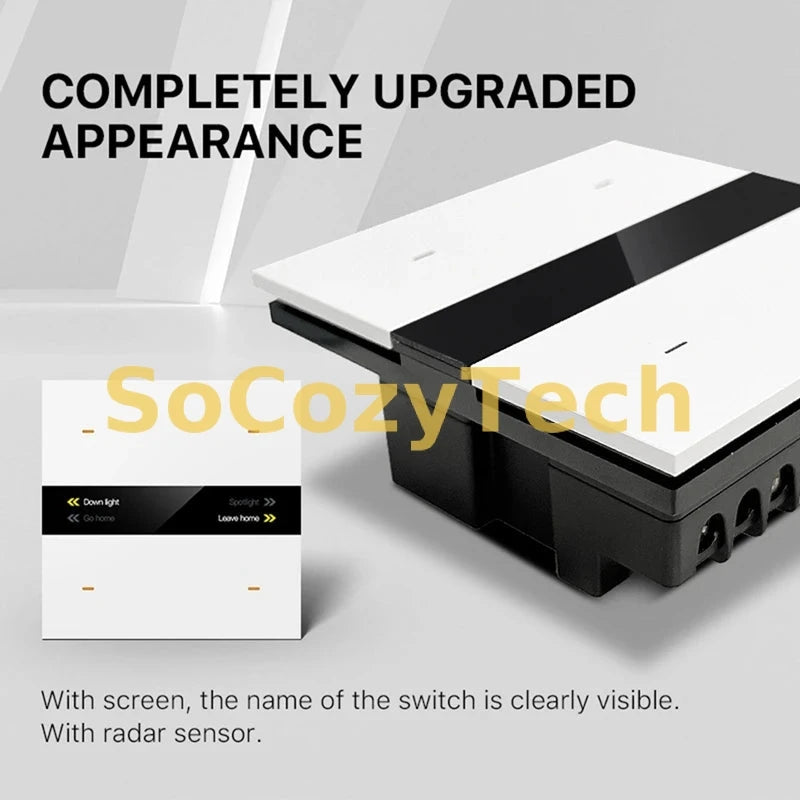 Interrupteur Intelligent ZigBee Tuya – Panneau Tactile Multifonction avec Scènes Personnalisables et Contrôle d’Éclairage Smart Life SoCozyTech