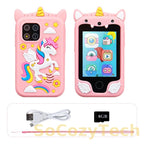 Kids Smart Phone Camera Toys Touchscreen Unicorn Baby Mobile MP3 Player Digital Camera Educational Toys for Girls Boys Age 3-8 Socosytech