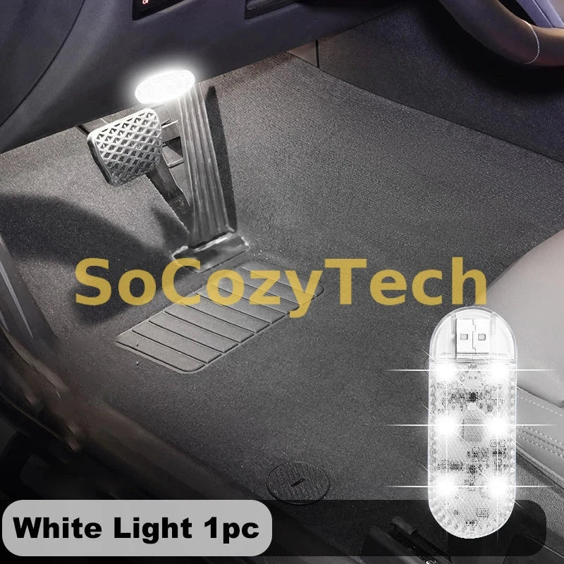 LED Car Mini Touch Light USB Charging Portable Auto Roof Ceiling Reading Night  Lamp Wireless Magnetic Decoration Ambinet Light Socosytech