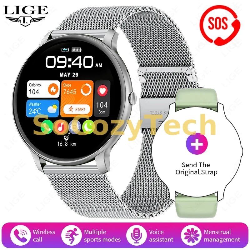 LIGE Smart Watch Women Men Bluetooth Call Sports Fitness Watches Heart Rate Health Monitor Smartwatch Ladies For Android iOS New Socosytech