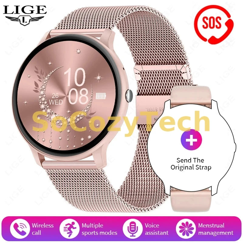 LIGE Smart Watch Women Men Bluetooth Call Sports Fitness Watches Heart Rate Health Monitor Smartwatch Ladies For Android iOS New Socosytech