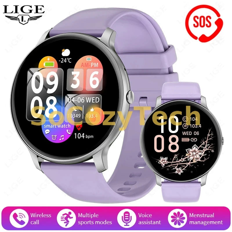 LIGE Smart Watch Women Men Bluetooth Call Sports Fitness Watches Heart Rate Health Monitor Smartwatch Ladies For Android iOS New Socosytech
