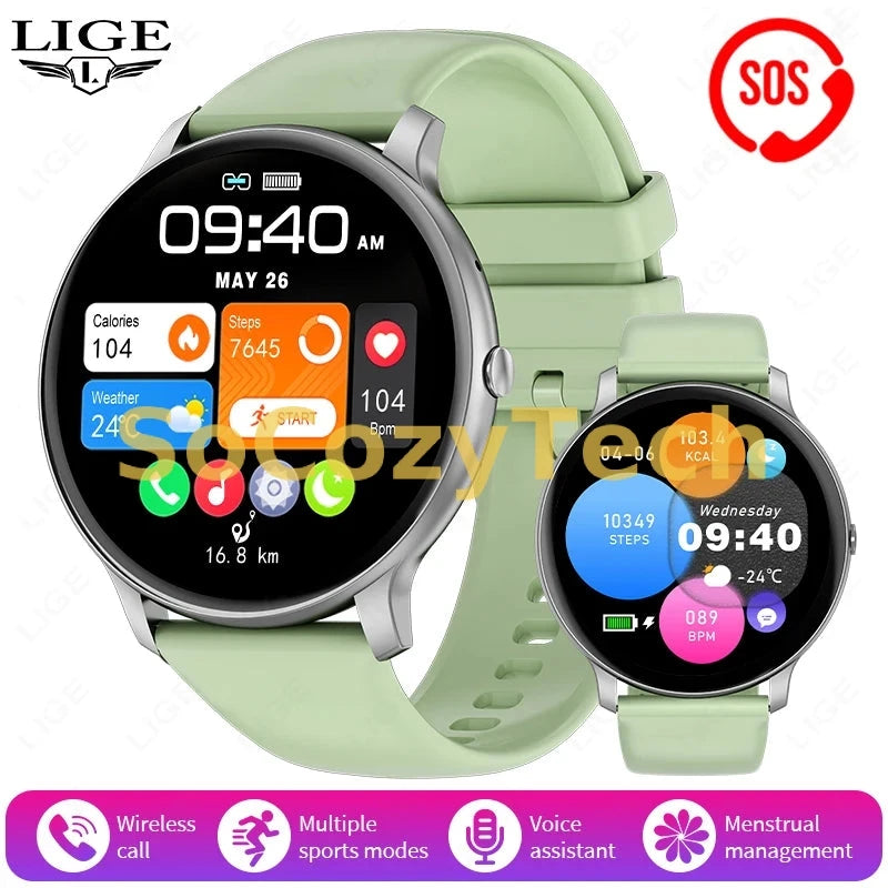 LIGE Smart Watch Women Men Bluetooth Call Sports Fitness Watches Heart Rate Health Monitor Smartwatch Ladies For Android iOS New Socosytech