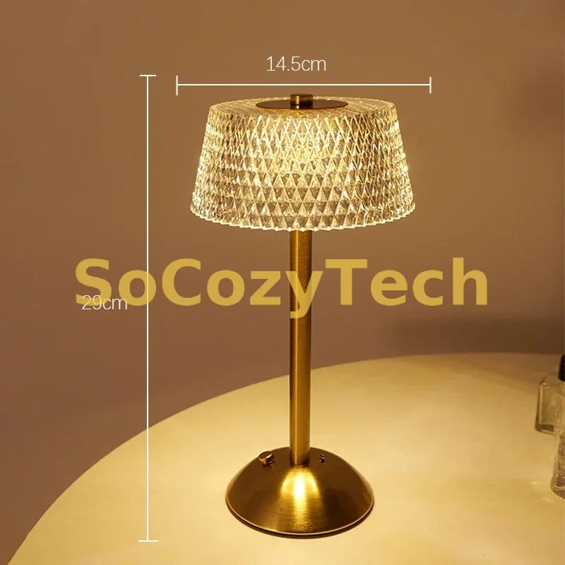 Lampe LED Rechargeable – Ambiance Dorée Tactile Socosytech