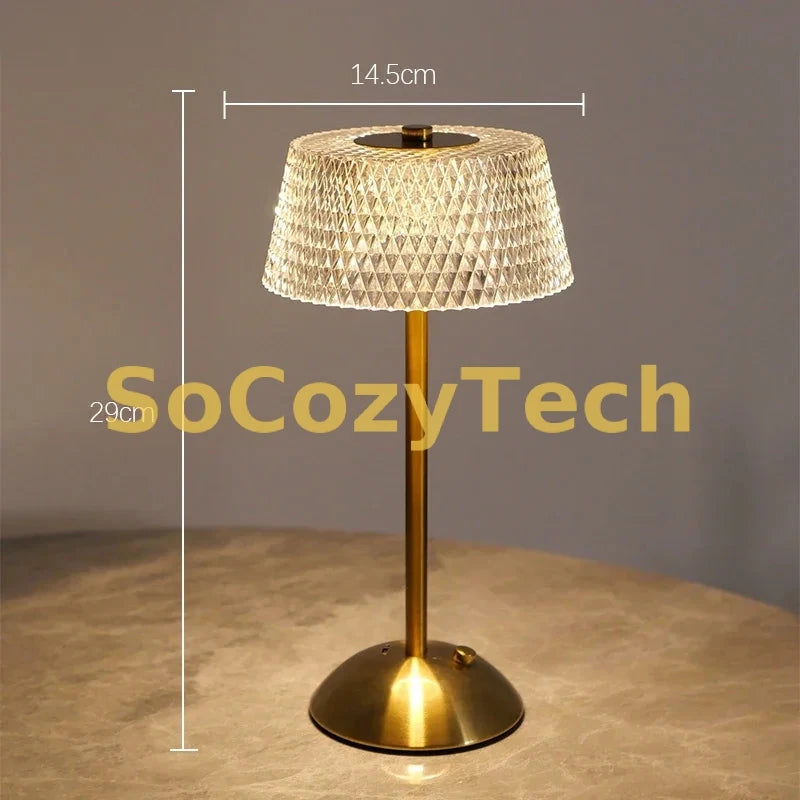 Lampe LED Rechargeable – Ambiance Dorée Tactile Socosytech