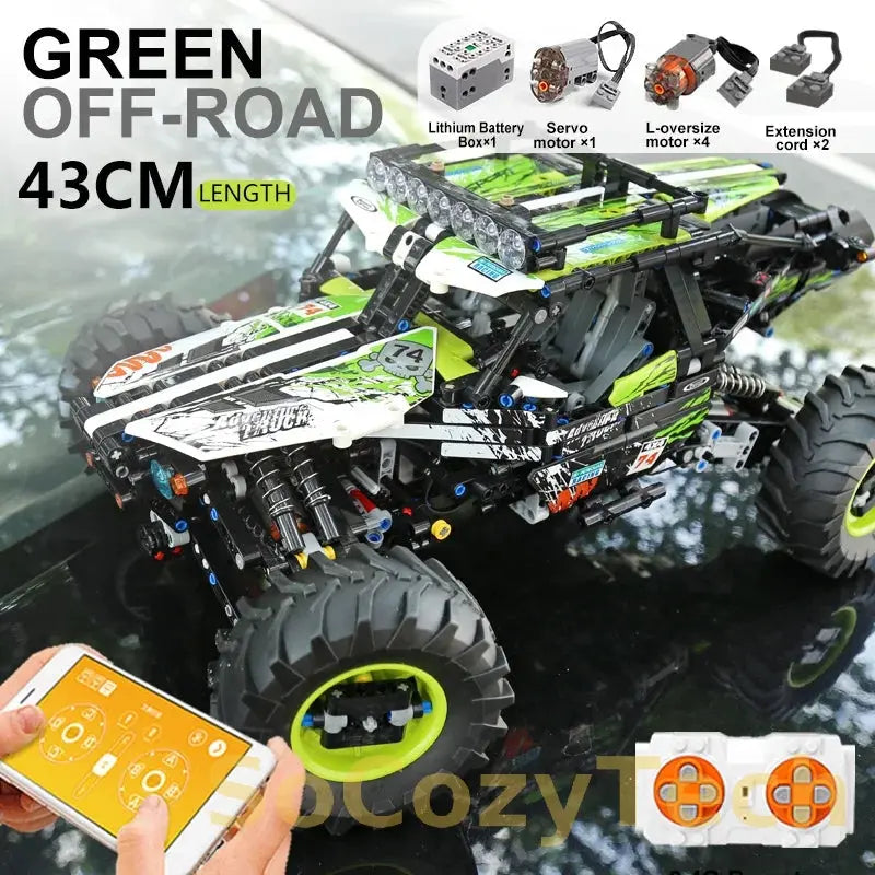 MOULD KING 18002 Technical Car Toys The MOC-19517 APP&RC Motorized 4WD RC Buggy Model Building Block Brick Kids Christmas Gift Socosytech